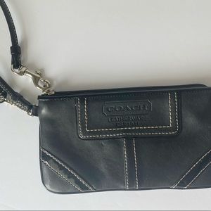 Classic Coach wristlet in black